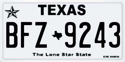 TX license plate BFZ9243