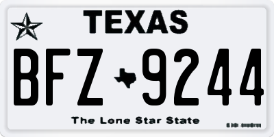 TX license plate BFZ9244