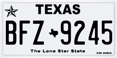 TX license plate BFZ9245