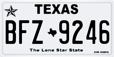 TX license plate BFZ9246