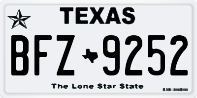 TX license plate BFZ9252