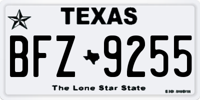 TX license plate BFZ9255