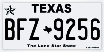 TX license plate BFZ9256