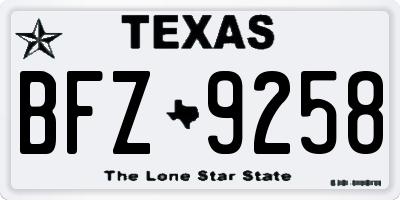 TX license plate BFZ9258