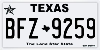 TX license plate BFZ9259