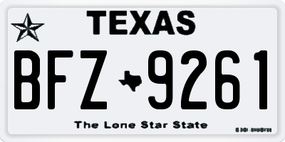 TX license plate BFZ9261