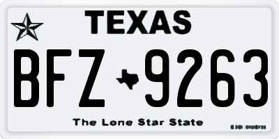 TX license plate BFZ9263
