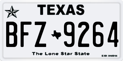 TX license plate BFZ9264