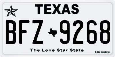 TX license plate BFZ9268