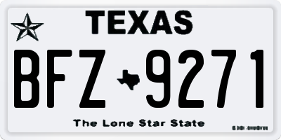TX license plate BFZ9271