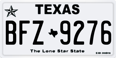 TX license plate BFZ9276