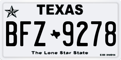 TX license plate BFZ9278
