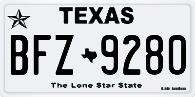 TX license plate BFZ9280