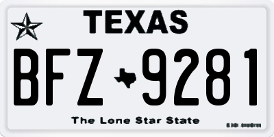 TX license plate BFZ9281