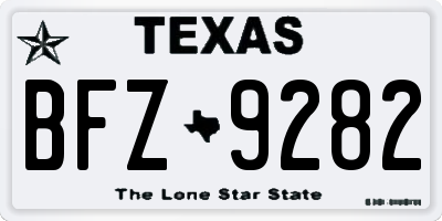 TX license plate BFZ9282