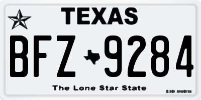 TX license plate BFZ9284