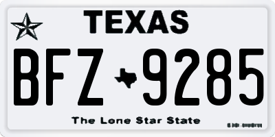 TX license plate BFZ9285