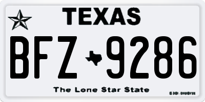 TX license plate BFZ9286