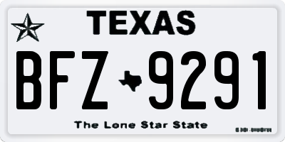 TX license plate BFZ9291