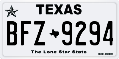 TX license plate BFZ9294