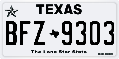 TX license plate BFZ9303
