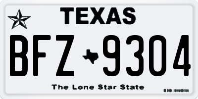 TX license plate BFZ9304