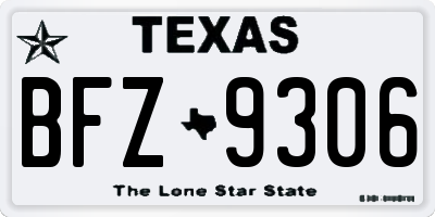 TX license plate BFZ9306