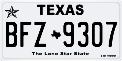 TX license plate BFZ9307