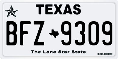TX license plate BFZ9309
