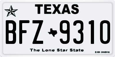 TX license plate BFZ9310
