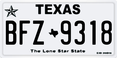 TX license plate BFZ9318