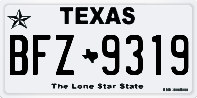 TX license plate BFZ9319