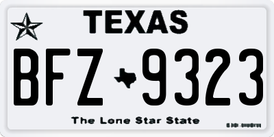 TX license plate BFZ9323