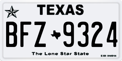 TX license plate BFZ9324
