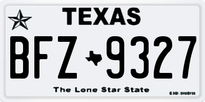 TX license plate BFZ9327