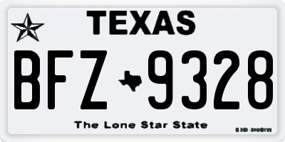TX license plate BFZ9328