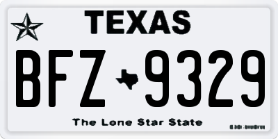 TX license plate BFZ9329