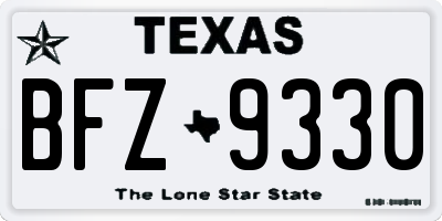 TX license plate BFZ9330
