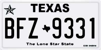 TX license plate BFZ9331