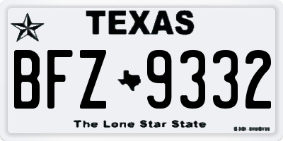 TX license plate BFZ9332