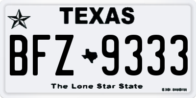 TX license plate BFZ9333