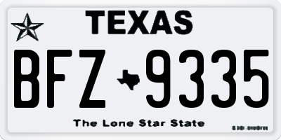 TX license plate BFZ9335