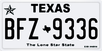 TX license plate BFZ9336