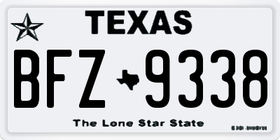 TX license plate BFZ9338