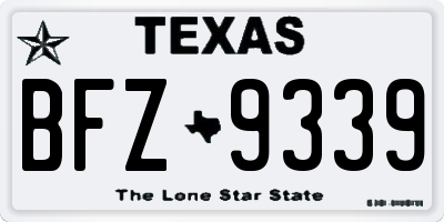TX license plate BFZ9339