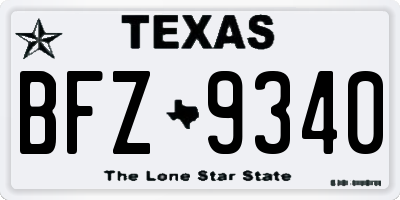 TX license plate BFZ9340