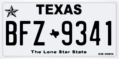 TX license plate BFZ9341