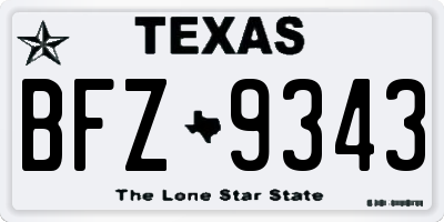 TX license plate BFZ9343