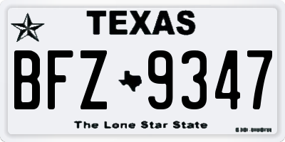 TX license plate BFZ9347