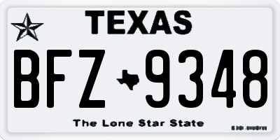 TX license plate BFZ9348